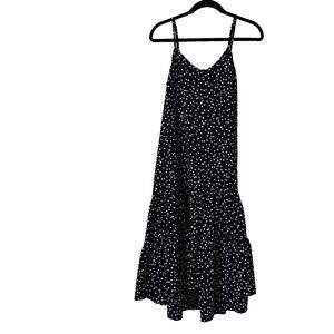 Supply and Demand Polka Dot Swing Women's Dress Medium Adjustable Black White